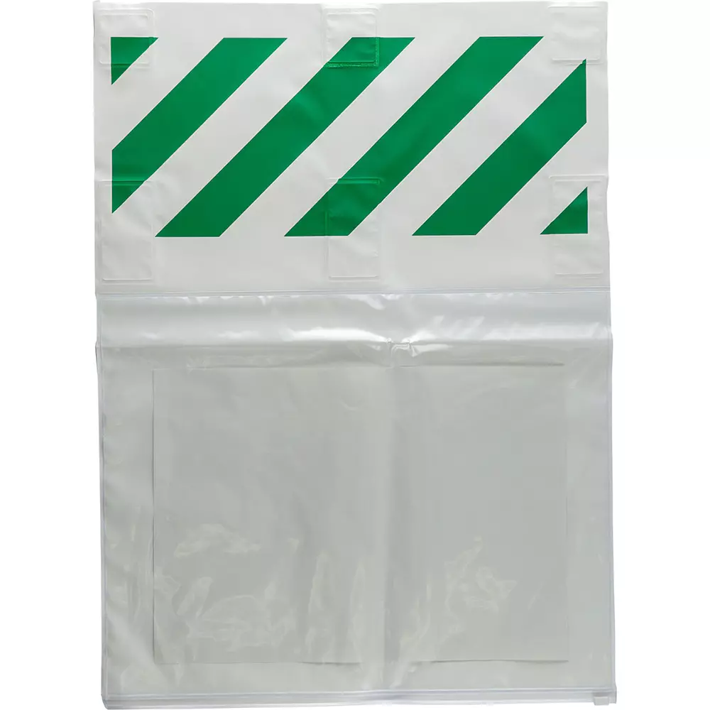 MonotaRO Transparent Rainproof Pocket for Single Curtain Vinyl turbolin (with back side magic tape / lower zipper) 600x450x0.95 mm, 50539056