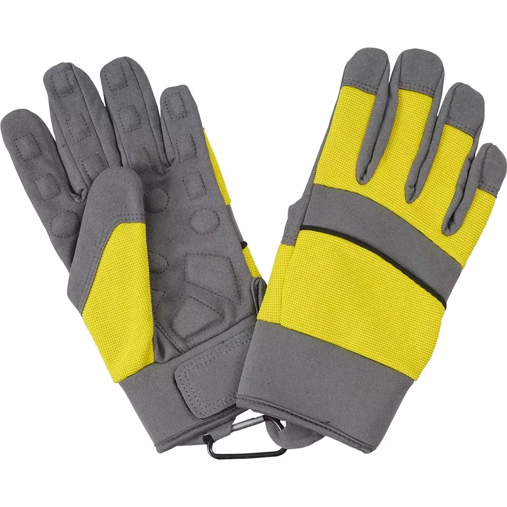 MonotaRO Glove Vibration Reduction (Palm) Gray, (Back) Yellow M Size, 52224559