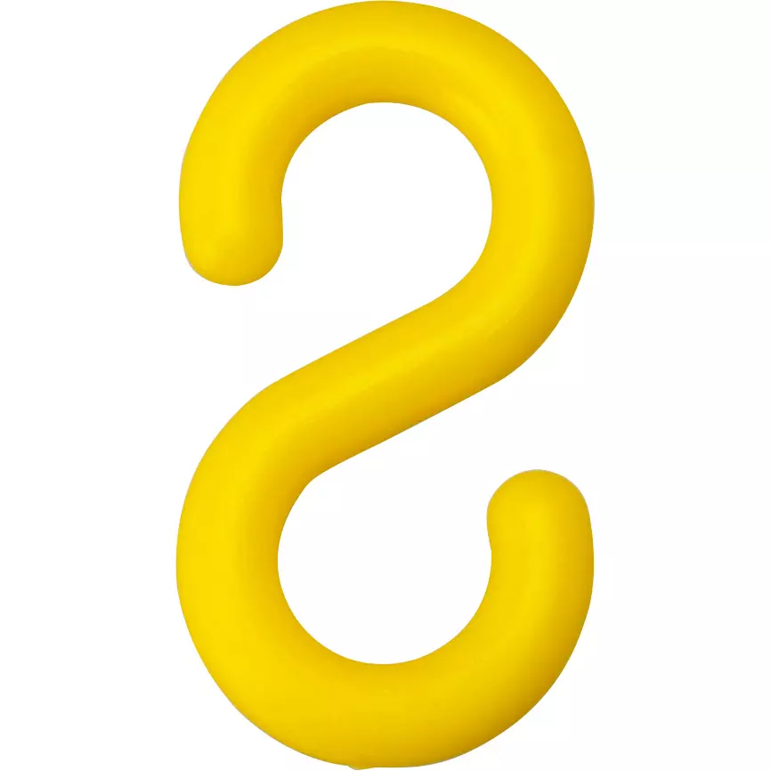 MonotaRO Hook Plastic S Type PE (polyethylene) yellow About 5.8 mm Diameter, 39928045 (Pack of 2 Pcs)