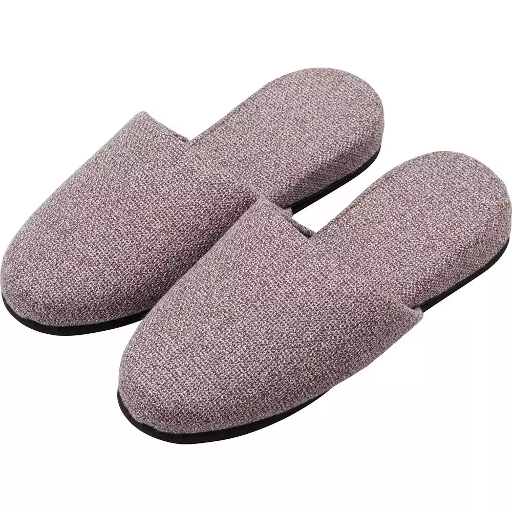 MonotaRO Melange Slippers for Guests Brown 26 cm Size, BROWN/M (1 Pair)