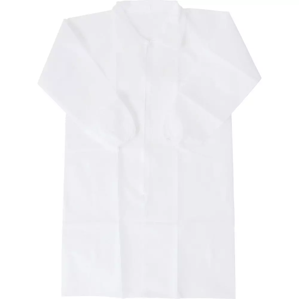 monotaro-disposable-nonwoven-white-coat-white-free-size-19664359-pack-of-10-pcs