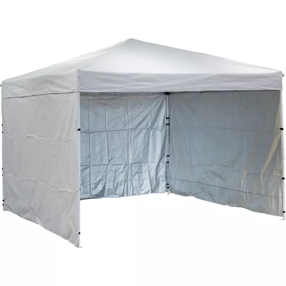MonotaRO Tarp Tent With One-Touch Side Sheets White (approx.) Width 2940 x Depth 2940 x Height 2560 mm, 20250006