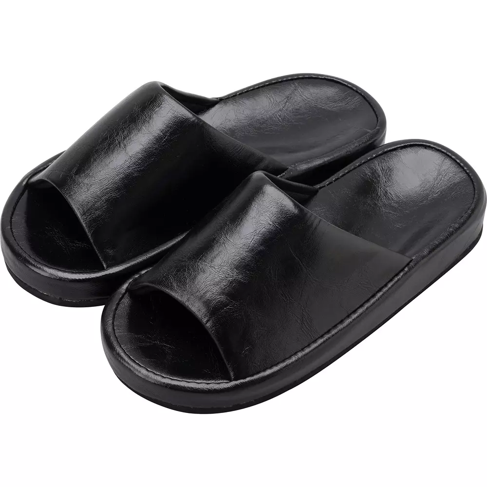 MonotaRO Slippers Comfort Type (Upper) PU, polyester, (sole) PVC Black (Heel) Approx. 30
 mm Thickness, BLACK/L (1 Pair)