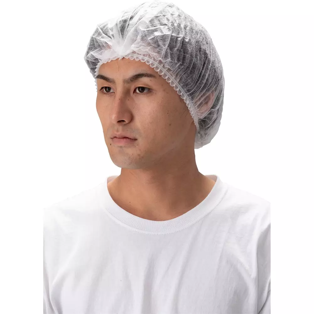 MonotaRO Disposable Bouffant Cap Mob Cap White Free Size, 7083781 (Pack of 100 Pcs)