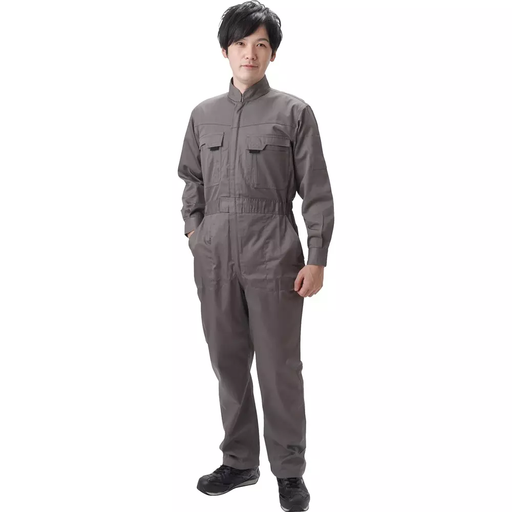 MonotaRO Jumpsuit Cotton Blend Gray L Size, MT1000