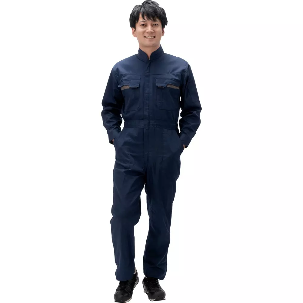 MonotaRO Jumpsuit Cotton Blend Navy LL Size, MT1000