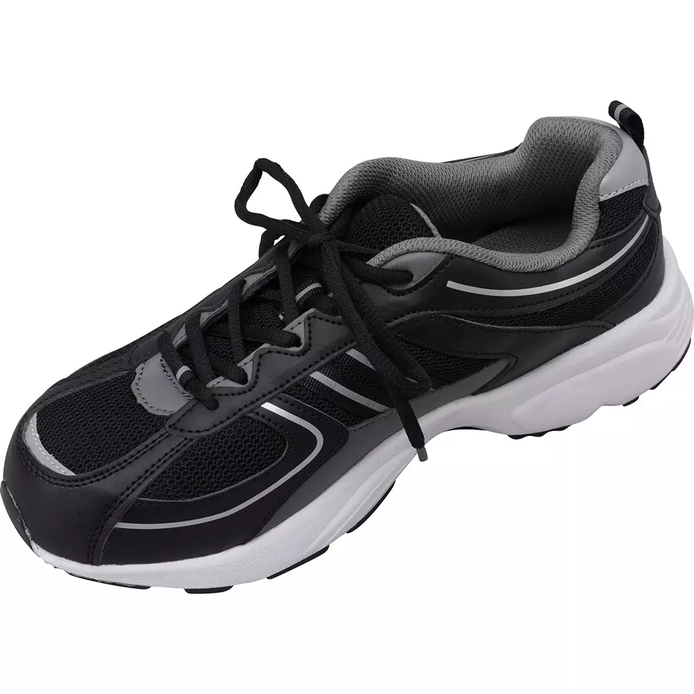 MonotaRO Safety Sneakers Lightweight Wide Black 25 Size, 23983367
