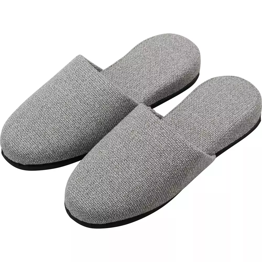 MonotaRO Melange Slippers for Guests Gray 26 cm Size, GRAY/M (1 Pair)