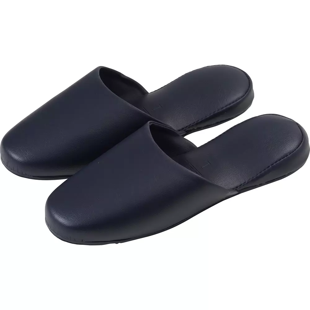 MonotaRO Slippers Antibacterial Vinyl chloride Navy (Heels) about 30 mm Thickness, Navy/L (Pack of 10 Pair)