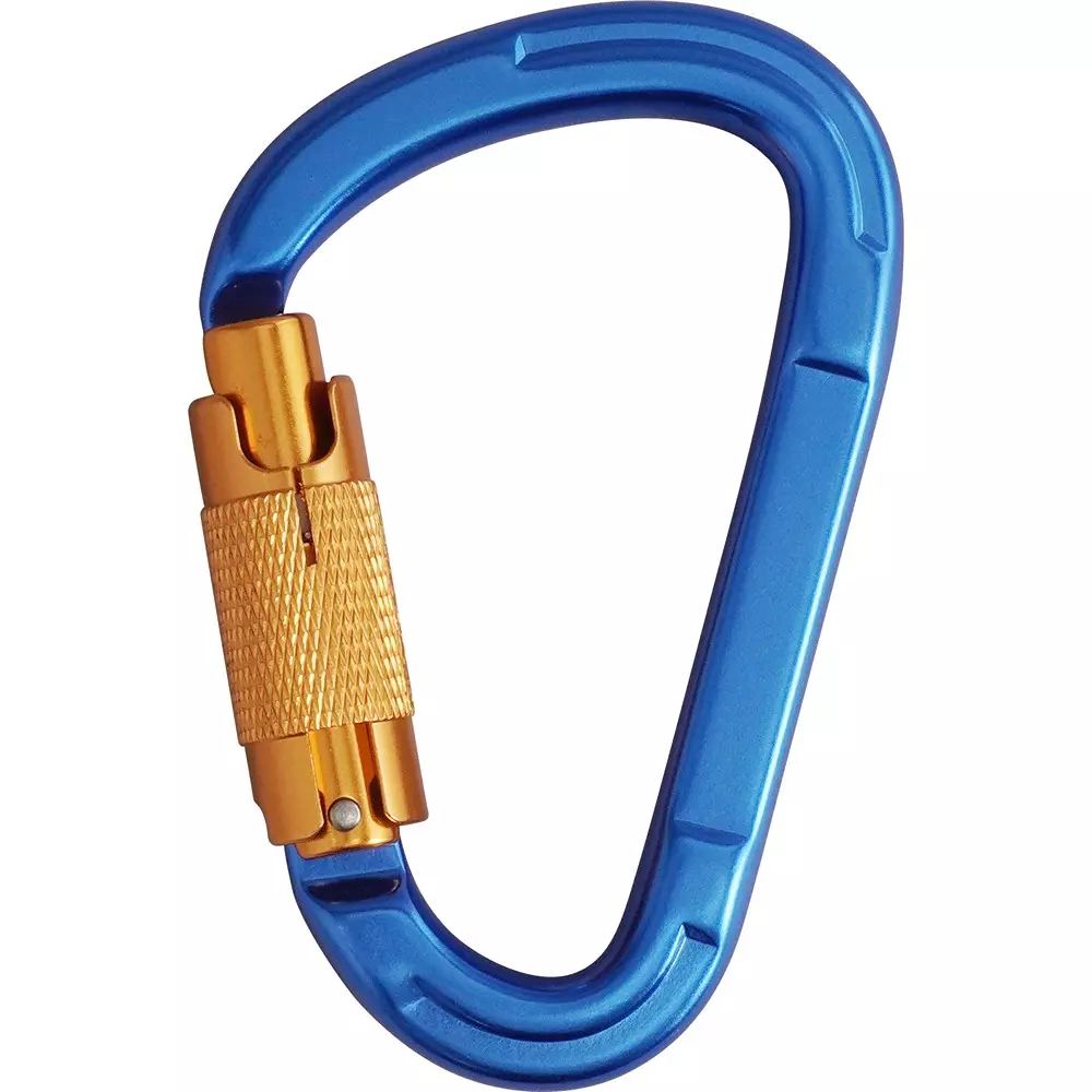 MonotaRO Carabiner Auto-Lock Type (Body) Blue, (Lock part) Metallic 114.7 mm Overall Length, Blue/Metallic