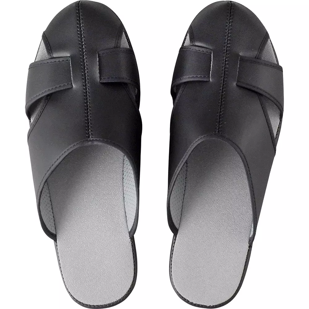 monotaro-anti-static-slippers-upper-synthetic-leather-sole-polyurethane-black-23-cm-size-jt-878