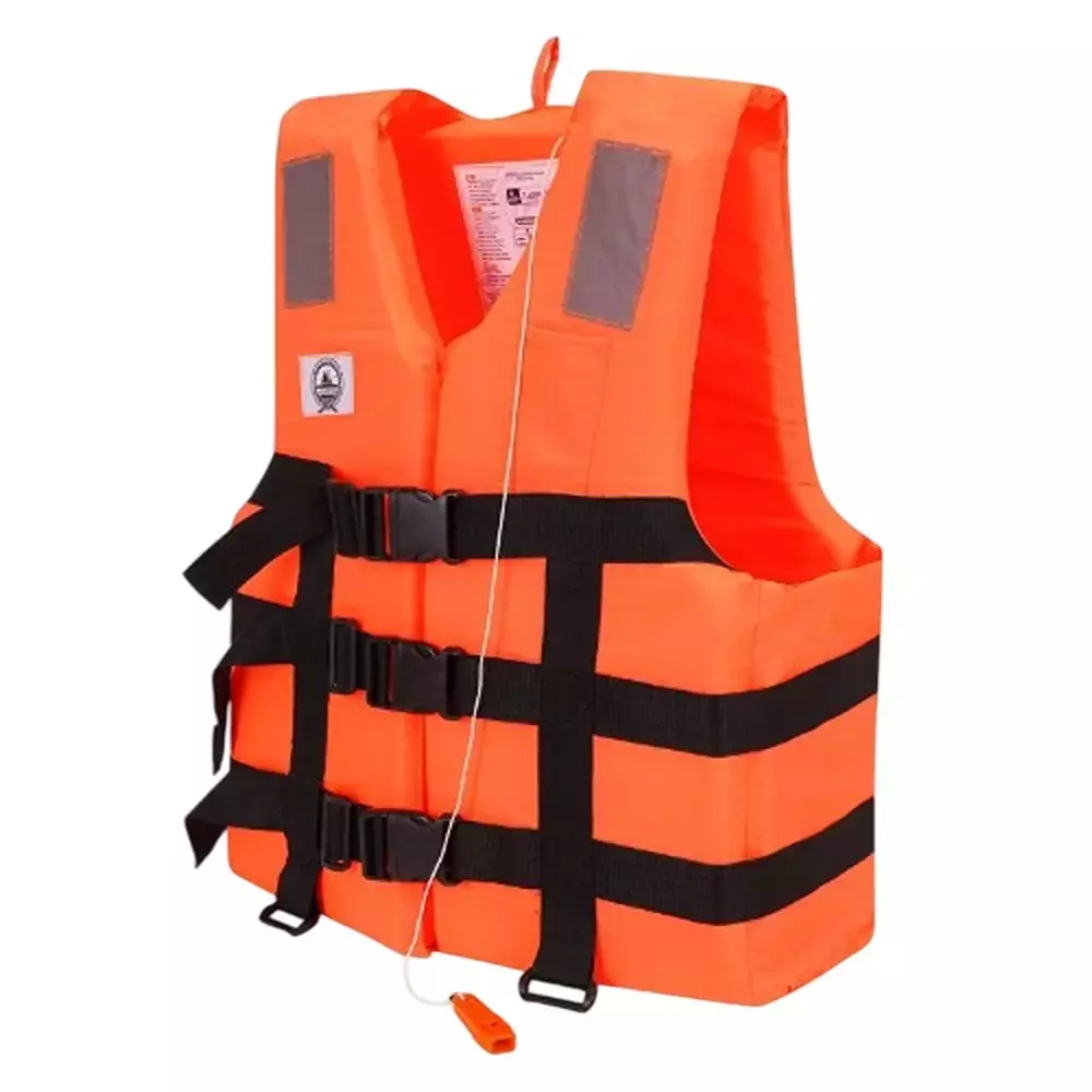 2M ICSS River Rescue Safety Life Jacket Fabric Water Proof EPE Foam Belt Closer Orange for Adult Size L, LJ288-L-BELT