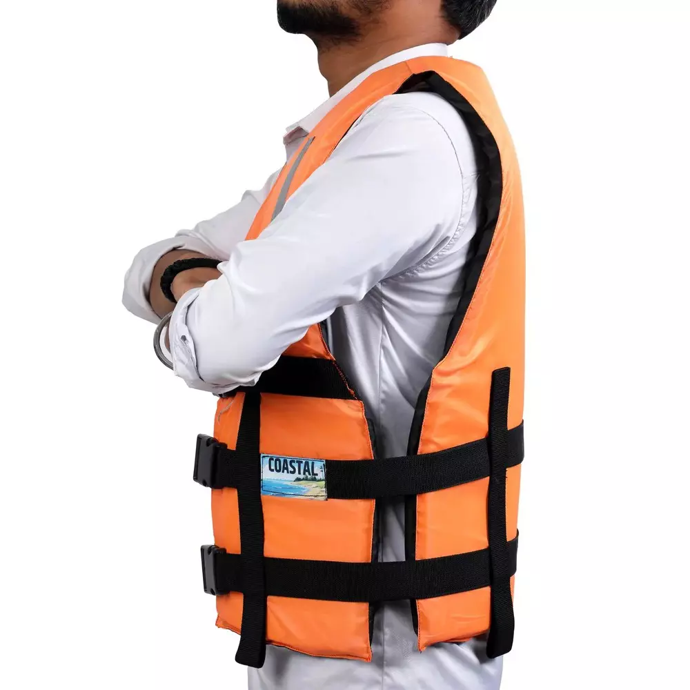 swimcare-safety-life-jacket-iii-pfd-free-size-orange-reflective-nylon-upto-100-kg-load-capacity-for-lakes-river-safety-coastal