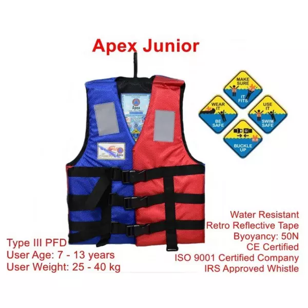 generic-apex-junior-life-jacket-type-iii-pfd-red-blue-color-for-25-40-kg-user