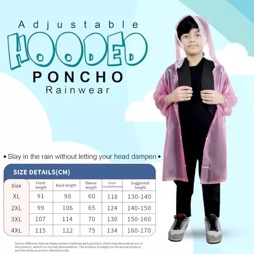 Allextreme Raincoat Pink Color Unicorn Print Size 2XL with Hood, School Bag Cover and Carry Pouch for Kids (8-10 Years), HCP-100I