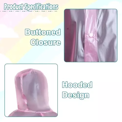 Allextreme Raincoat Pink Color Unicorn Print Size 2XL with Hood, School Bag Cover and Carry Pouch for Kids (8-10 Years), HCP-100I