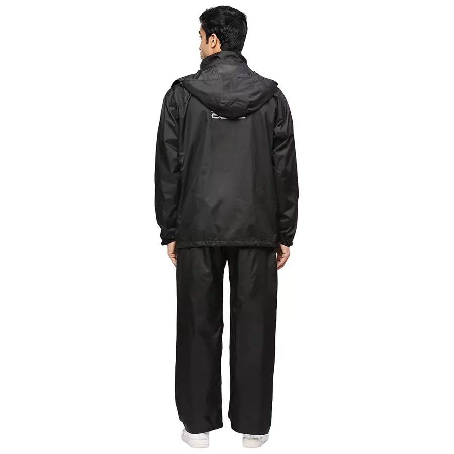 Zeel Black Men's Seam Sealed Rain Coat Sky Blue Stripe Color & Size XXL, JS505 (Pack of 3)