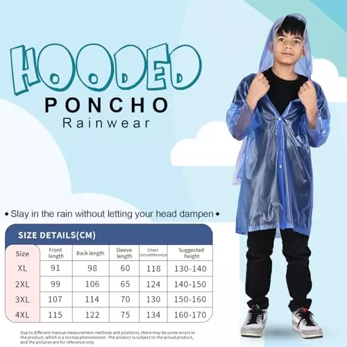 Allextreme Raincoat Blue Color Airplane Print Size 4XL with Hood, School Bag Cover and Carry Pouch for Kids (13-15 Years), HCR-00L