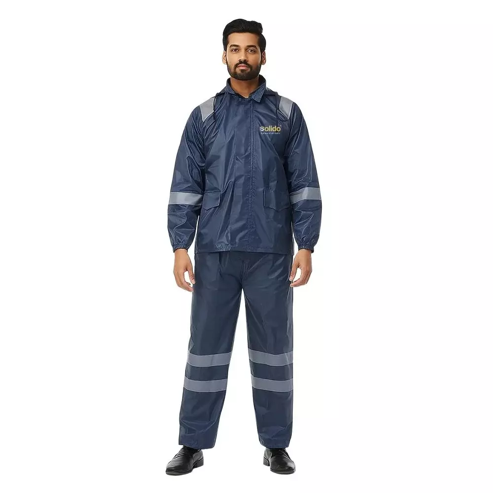 Solido Wave Raincoat 0.17 mm (0.006 inch) Thickness Full Sleeve Navy Blue Size XL, RA 02 M8