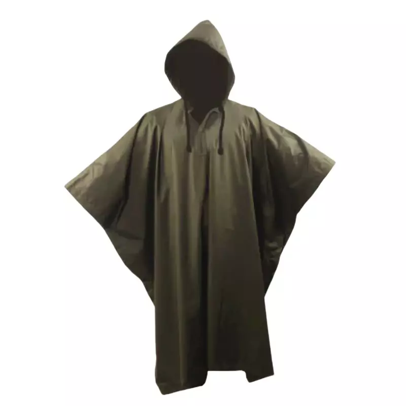 Mallcom CUMULUS Rainwear Poncho Waterproof PU Coated Polyester Seam Sealed Lightweight Hooded One Size Olive