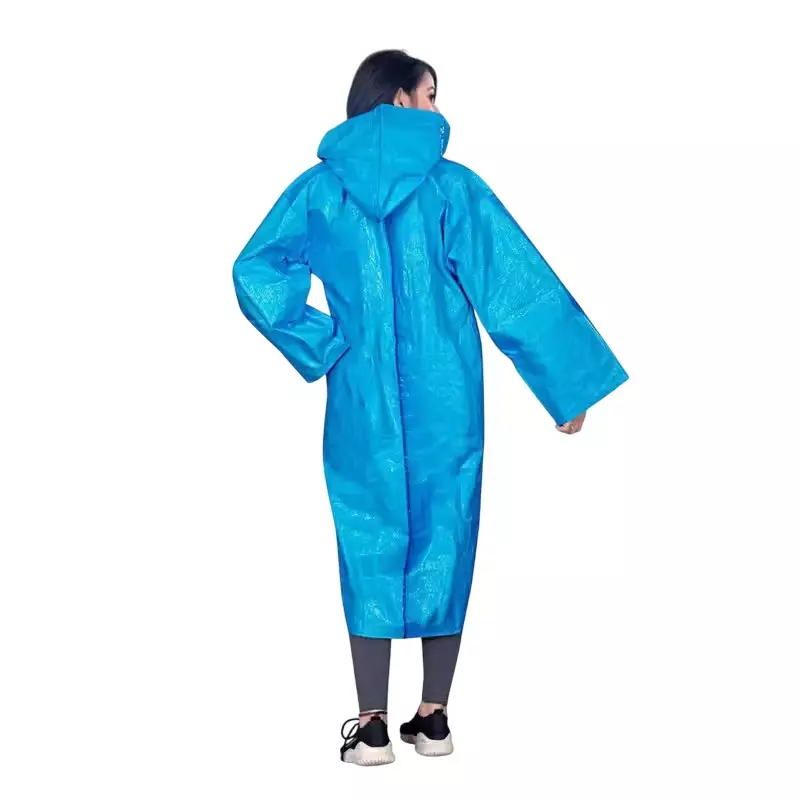 GENERIC PPE Raincoat Velcro Closure Type Blue Free Size (Pack of 10)