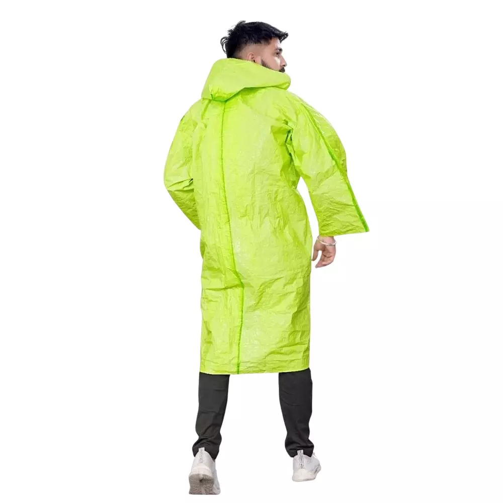 GENERIC PPE Raincoat Velcro Closure Type Green Free Size (Pack of 100)