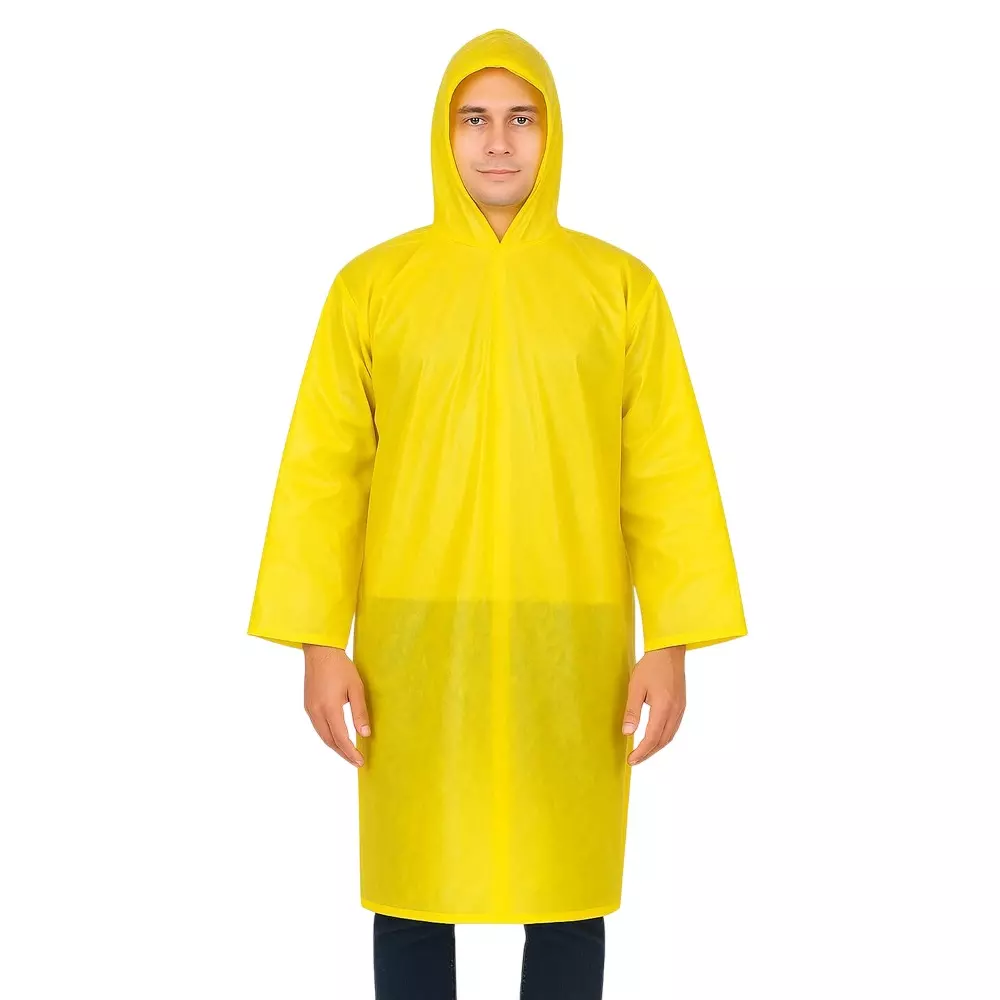 HANMECH Rainwear Coat Poncho PVC Free Size Water-Resistant Assorted Color (Pack of 5)