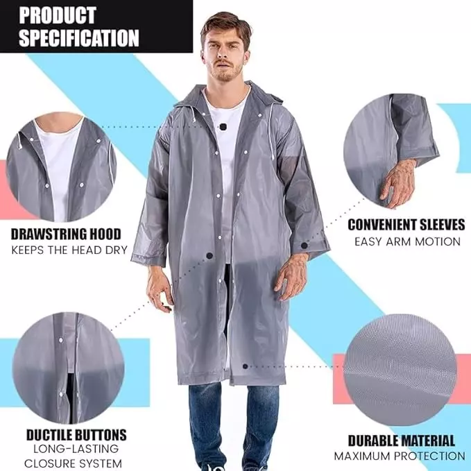 warnmat-unisex-raincoat-made-of-waterproof-pvc-plastic-grey-color-free-size-and-button-closure-pack-of-10