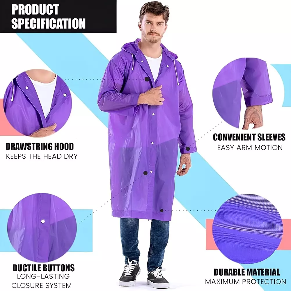 warnmat-unisex-raincoat-made-of-waterproof-pvc-plastic-purple-color-free-size-and-button-closure-pack-of-20