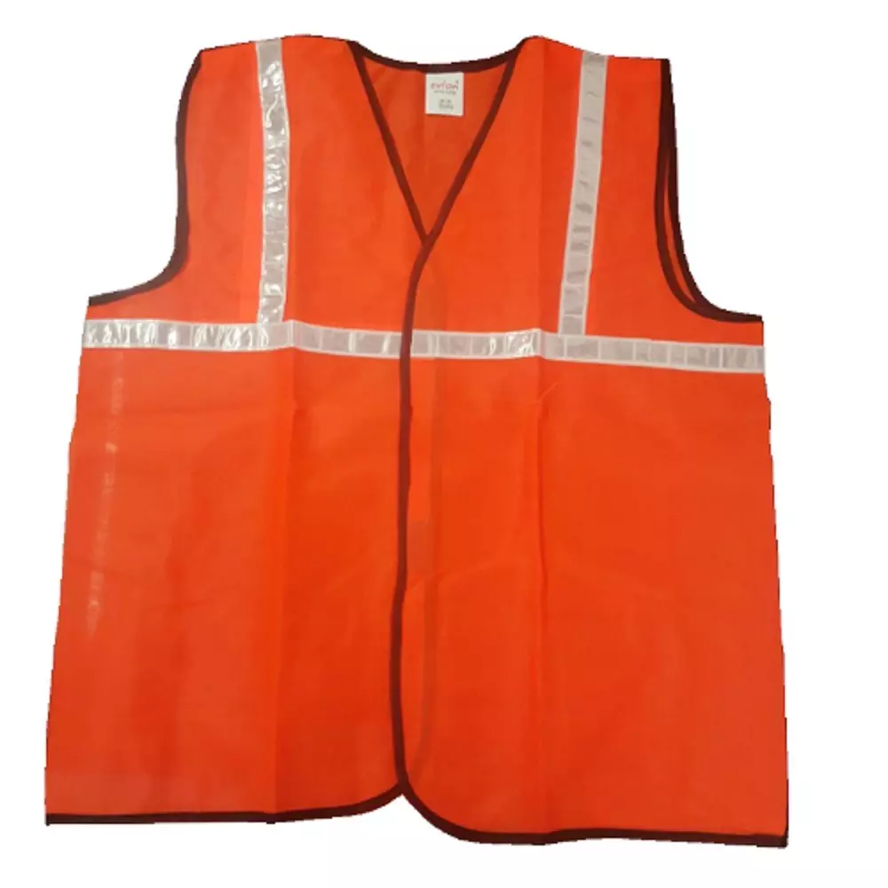 GENERIC 360° Reflective Safety Jacket Mesh Fabric 25.4 mm (1 inch) Tape Size Orange Free Size