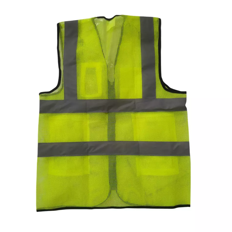 Generic Safety Jacket With Pockets and ZIP Closure Polyester (Pack of 5 Pcs)