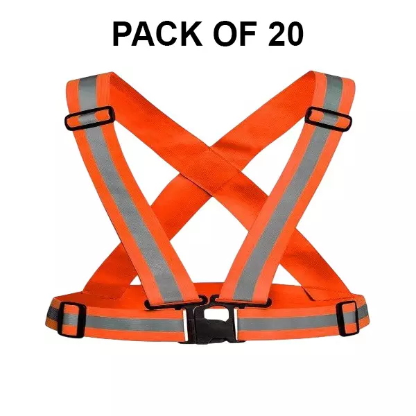 shopking-cross-belt-reflective-jacket-free-size-orange-pack-of-20-pcs