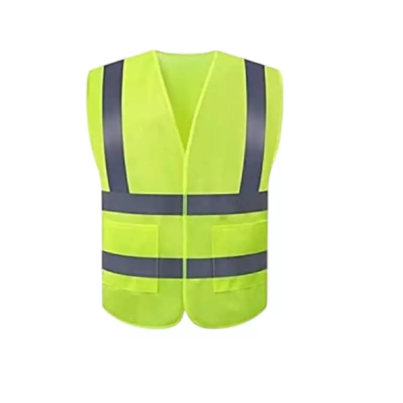 Angelsafe Safety Jacket 2 Pocket Collared Neck Regular Fit Zipper 120 GSM Free Size Green Sleeveless Polyster