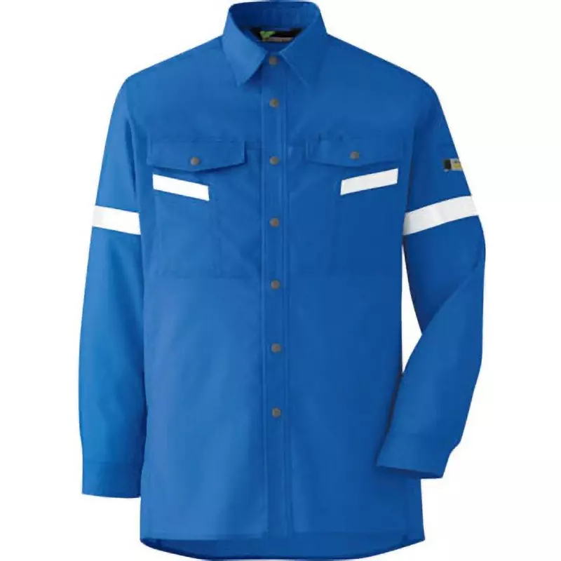 MIDORI Long Sleeve Shirt Royal Blue S Size 104.0 cm Chest Circumference, VES2553UE