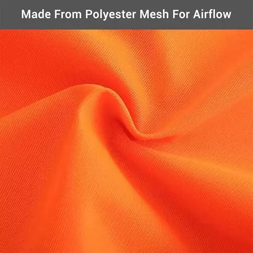 Uniformer V-Neck Shape Reflective Safety Jacket Orange Polyester Unisex Regular Fit for Construction & Road Safety Use