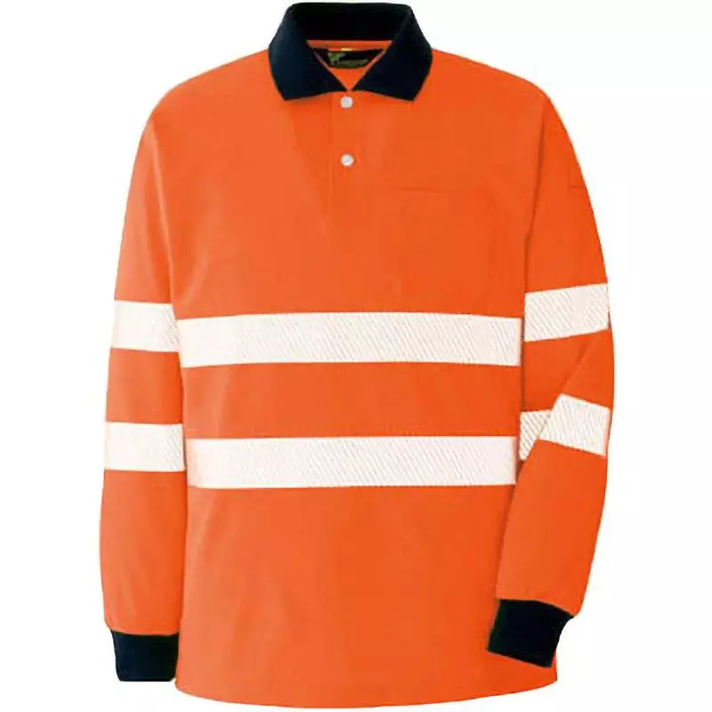 MIDORI Long Sleeve Polo Shirt Orange M Size 104.0 cm Chest Circumference, VES2355UEM