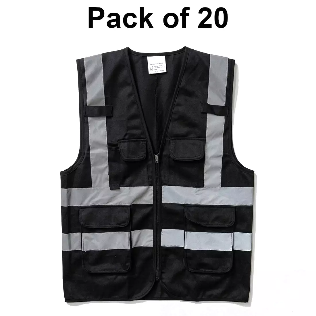 warnmat-reflective-safety-jacket-free-size-120-gsm-black-color-for-industrial-safety-workplace-v4y-safety-jkt-pack-of-20