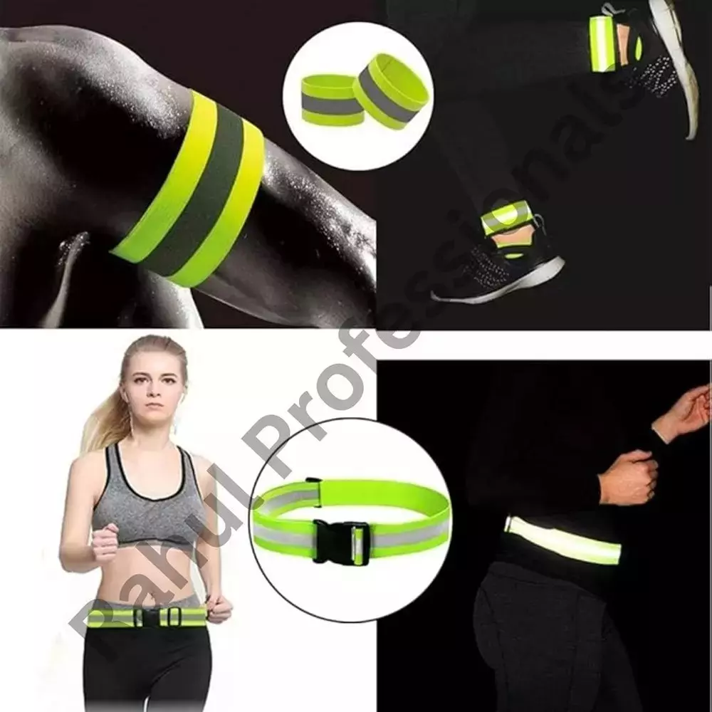 rahul-professionals-cross-belt-reflective-jacket-high-visibility-adjustable-silver-reflective-stripe-color-green-free-size-pack-of-10