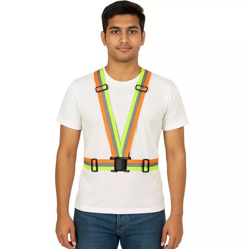 rahul-professionals-cross-belt-reflective-jacket-high-visibility-adjustable-silver-reflective-stripe-color-multicolor-free-size-pack-of-20