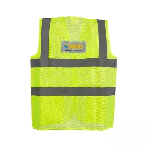 Solido Safety Jacket 120 GSM Sleeveless 51 mm (2 inch) Tape 100% Polyester Green Size L, Hi-Vis 120 Pro