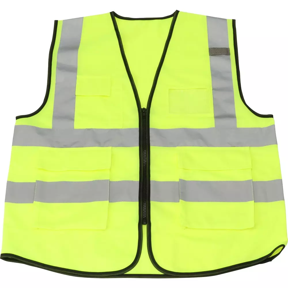 MonotaRO Patrol Vest With Pocket Fluorescent yellow x silver Free Size, 50499129