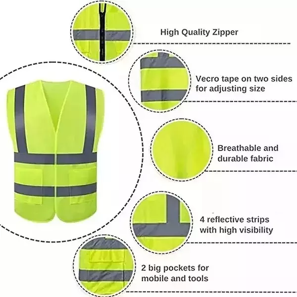 beggosafe-safety-jacket-120-gsm-free-size-2-pocket-zipper-closure-type-polyester-green-pack-of-5