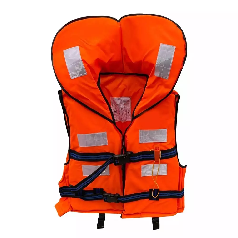 GENERIC Life Safety Jacket With Whistle Polyester Orange Upto 125 Kg Weight Capacity