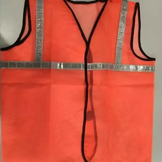 Safe Work Safety Jacket Polyester 50 GSM Orange Reflective XL Size for Construction, Road Side & Indutrial Use, SJ50 2V1H