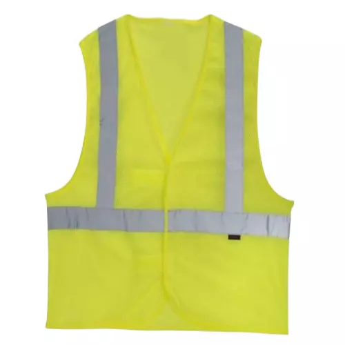 Warnmat Polyester Stylish Fashionable Safety Jacket With Reflective Strip 90 GSM Free Size Yellow, v4you-207 (Pack of 10)
