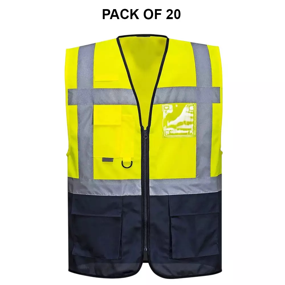 shopking-reflective-safety-zipper-jacket-with-grey-pocket-free-size-yellow-and-navy-blue-pack-of-20-pcs