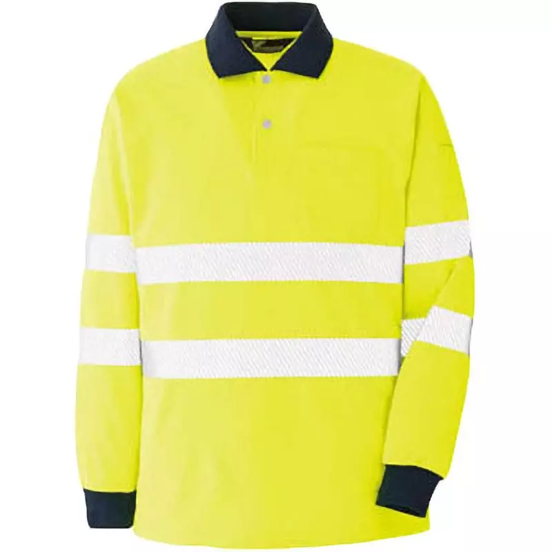 MIDORI Long Sleeve Polo Shirt Yellow 3L Size 116.0 cm Chest Circumference, VES2354UE3L