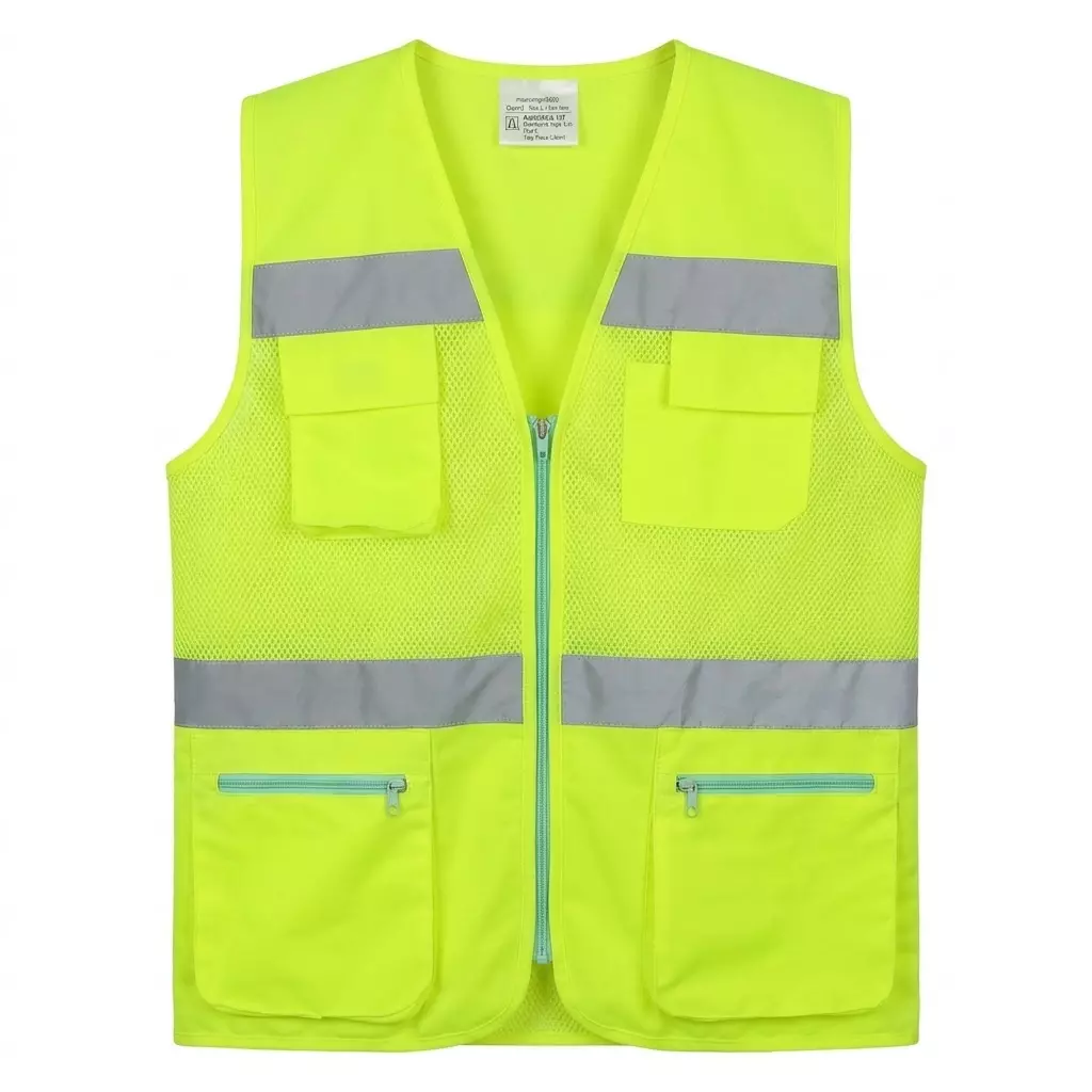 Warnmat Reflective Safety Jacket Free Size 120 GSM Green Color for Industrial Safety & Workplace, WM-RSJ-03 (Pack of 10)