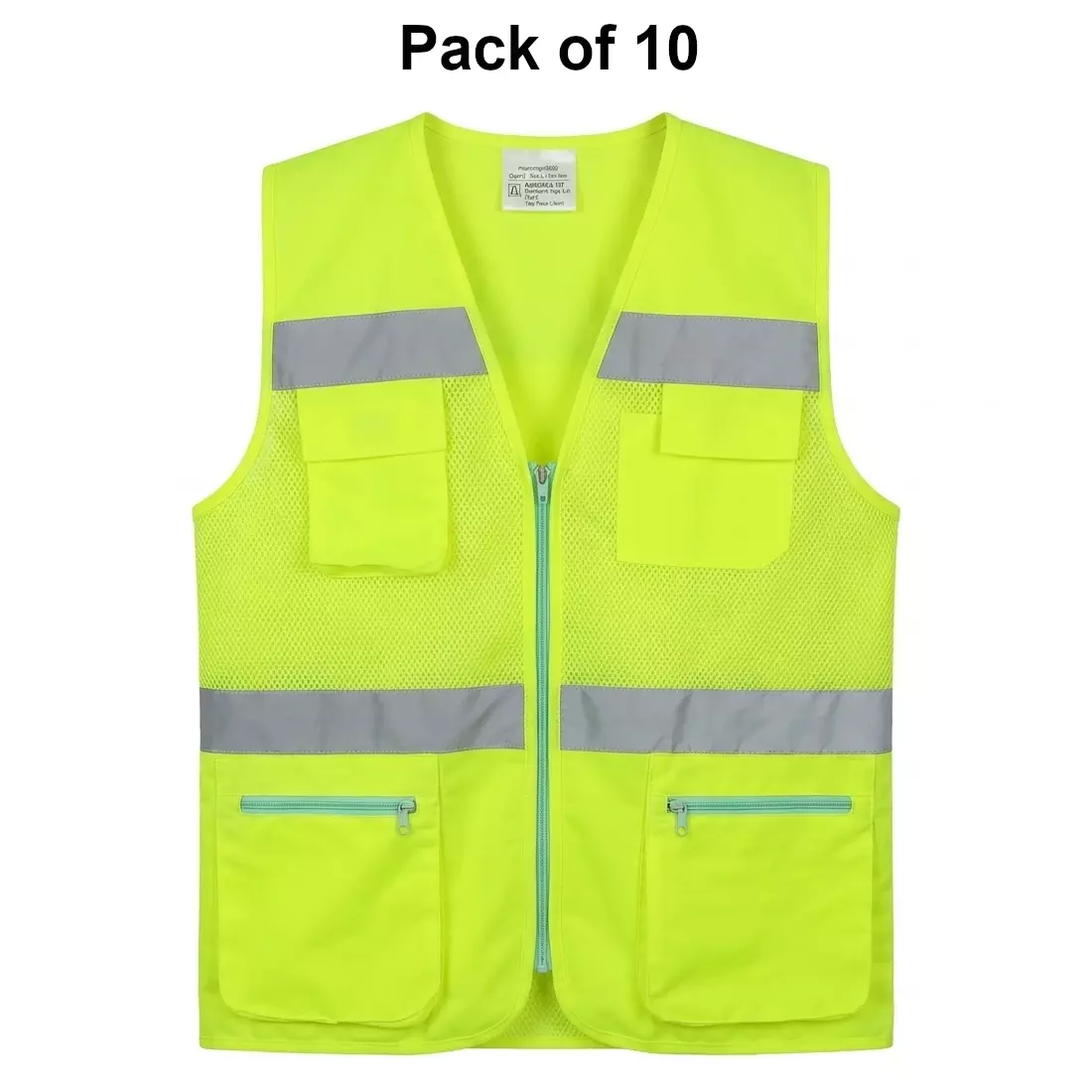 warnmat-reflective-safety-jacket-free-size-120-gsm-green-color-for-industrial-safety-workplace-wm-rsj-03-pack-of-10