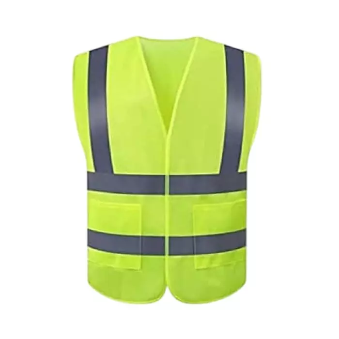 ANGELSAFE Safety Jacket 90 GSM Free Size 2 Pocket Zipper Closure Type Polyester Green